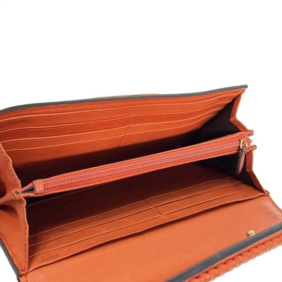GUCCI - Orange Leather Long Wallet 109-082625 - Picture 3 of 5